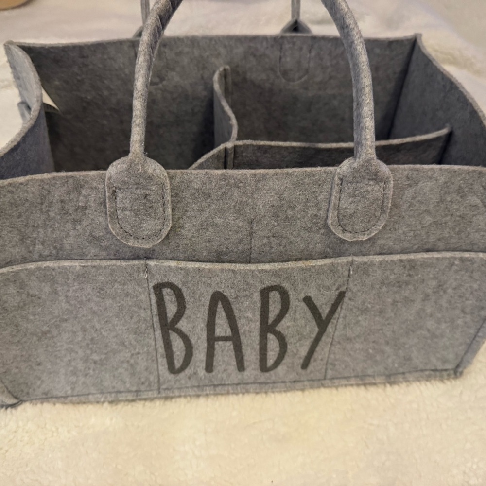 Gray Felt Baby Organizer Tote
